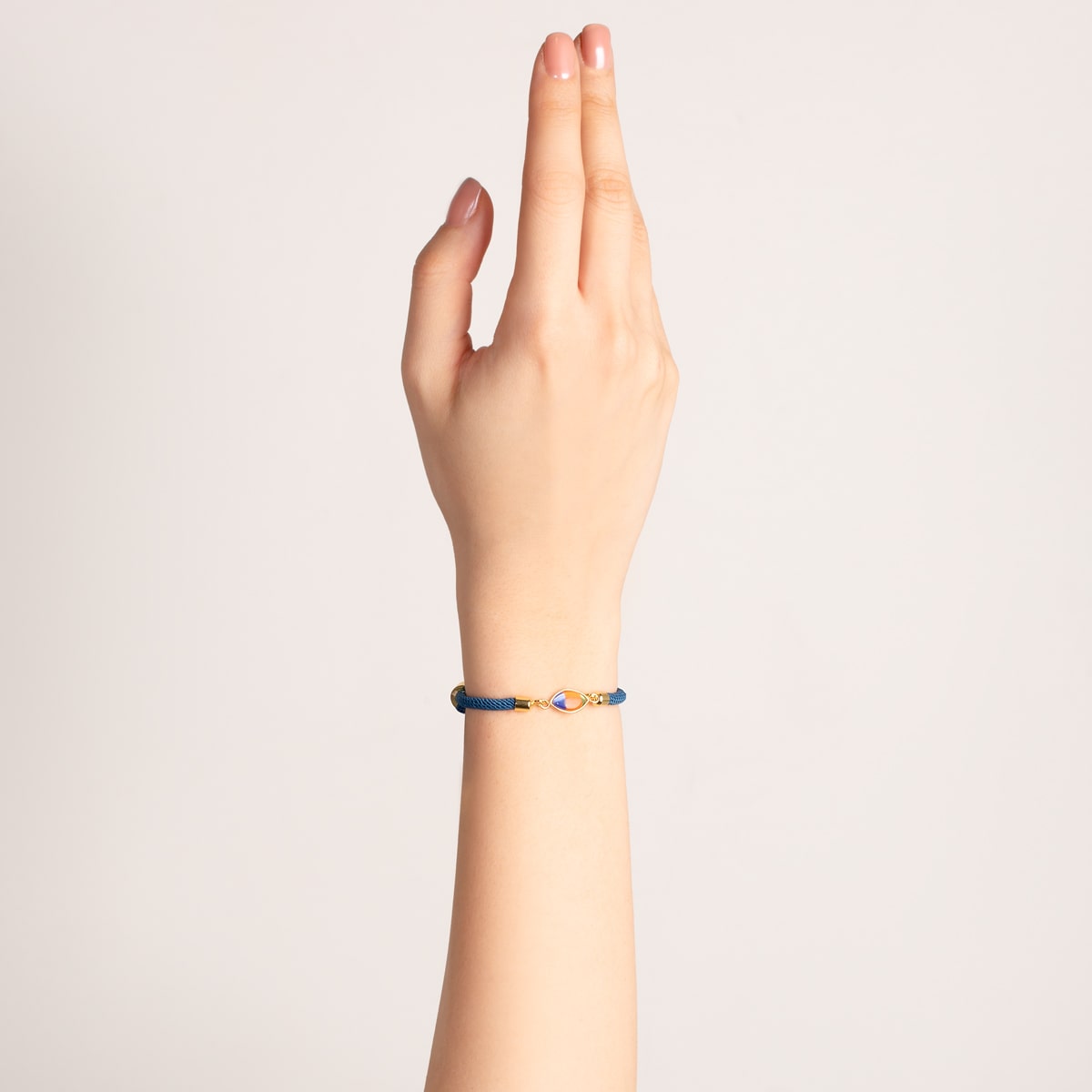 دستبند طلا بافت مهسان سرمه ای - تصویر 3