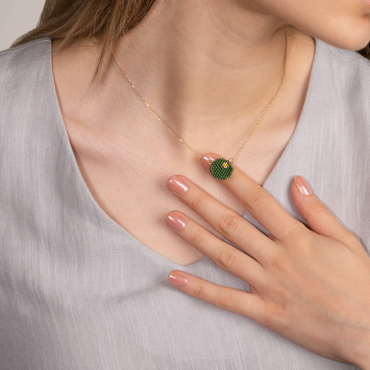 گردنبند طلا دایره منجوقی - تصویر 3