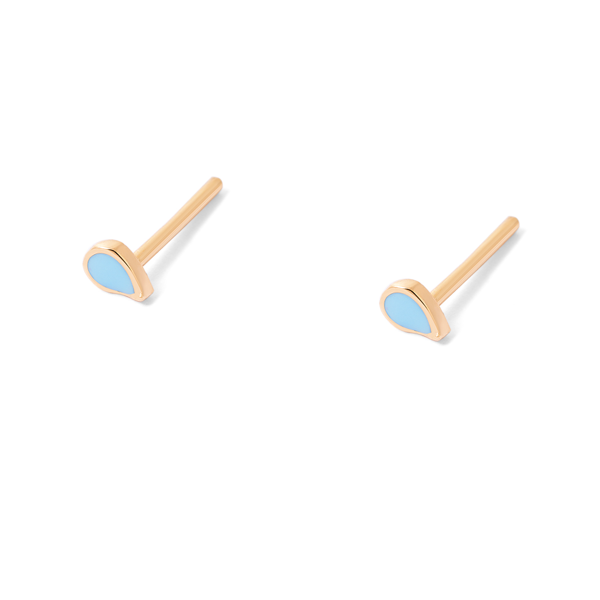Blue enamel drop gold earrings G
