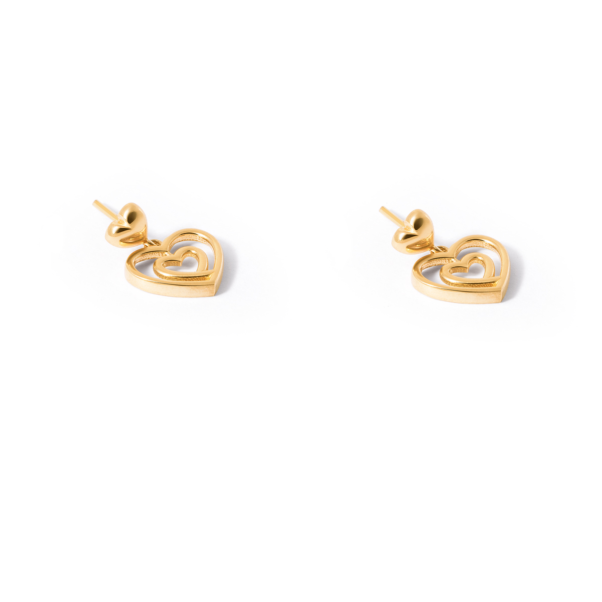 Gold earrings of the heart of Delvan g