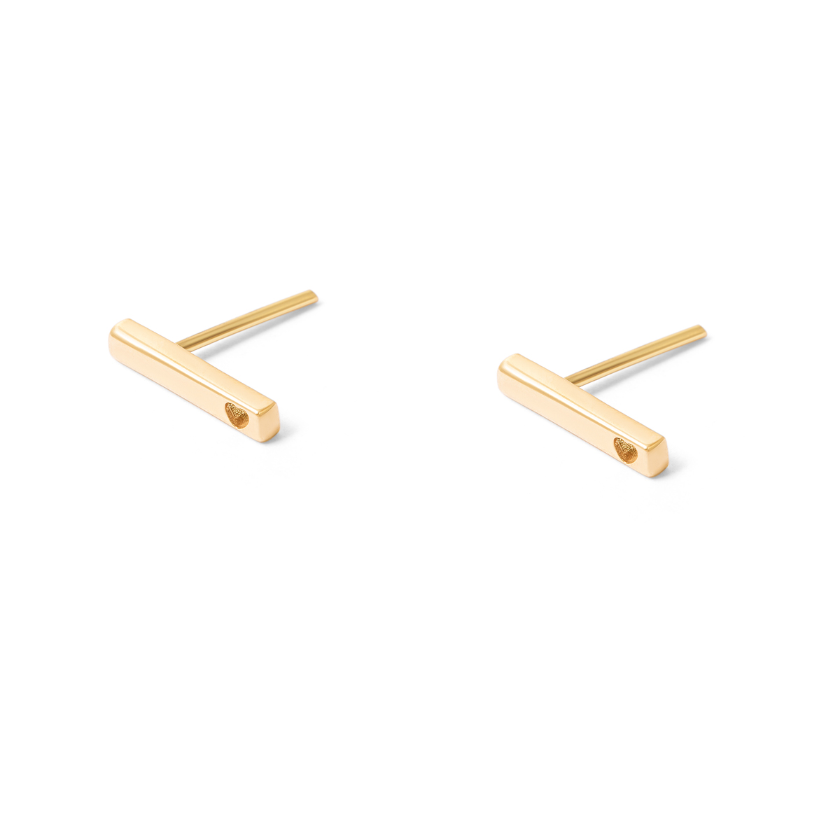 Heart and rectangle gold earrings G