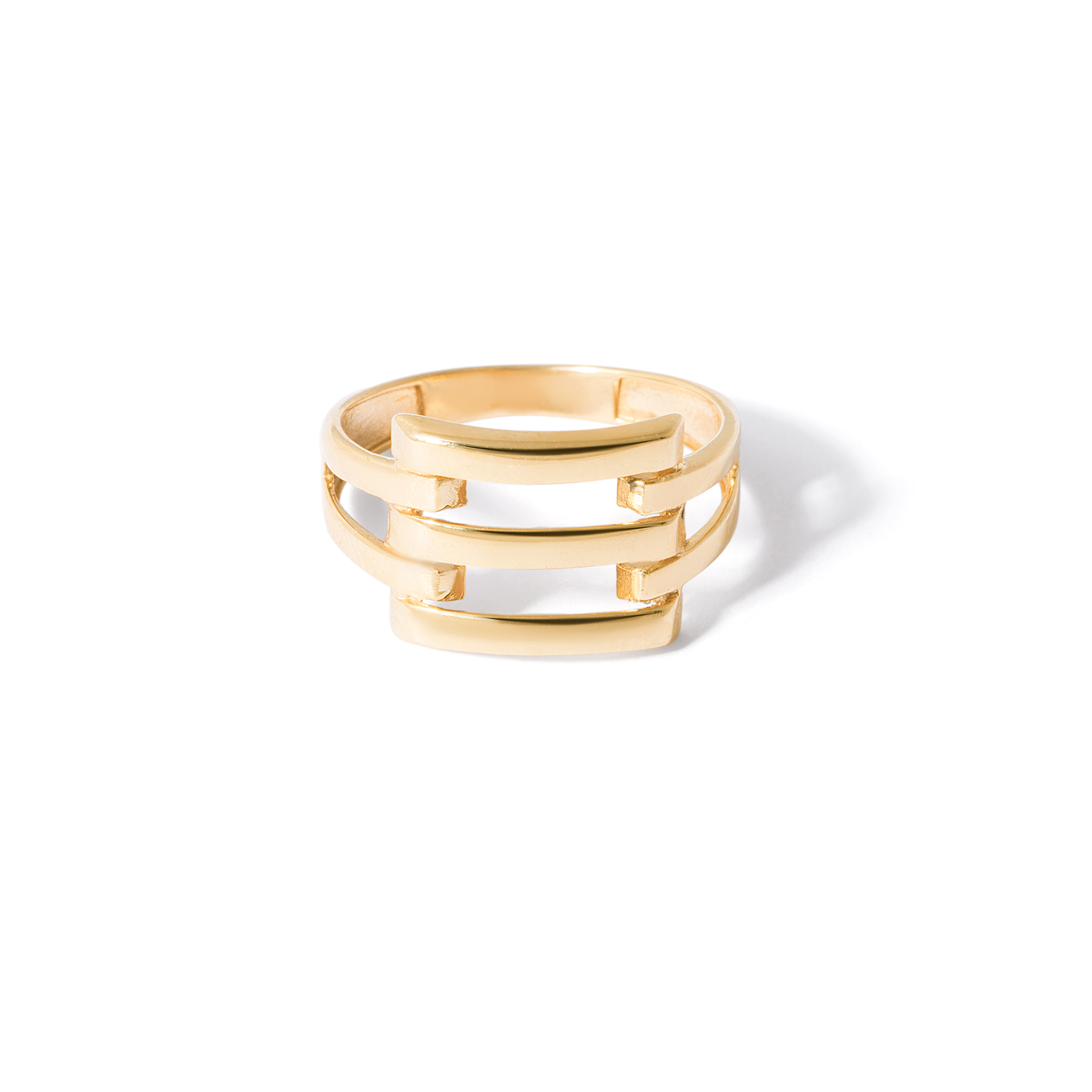 Ison rectangular gold ring g