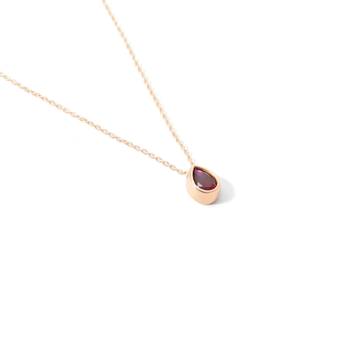 Narmela red tears gold necklaceg