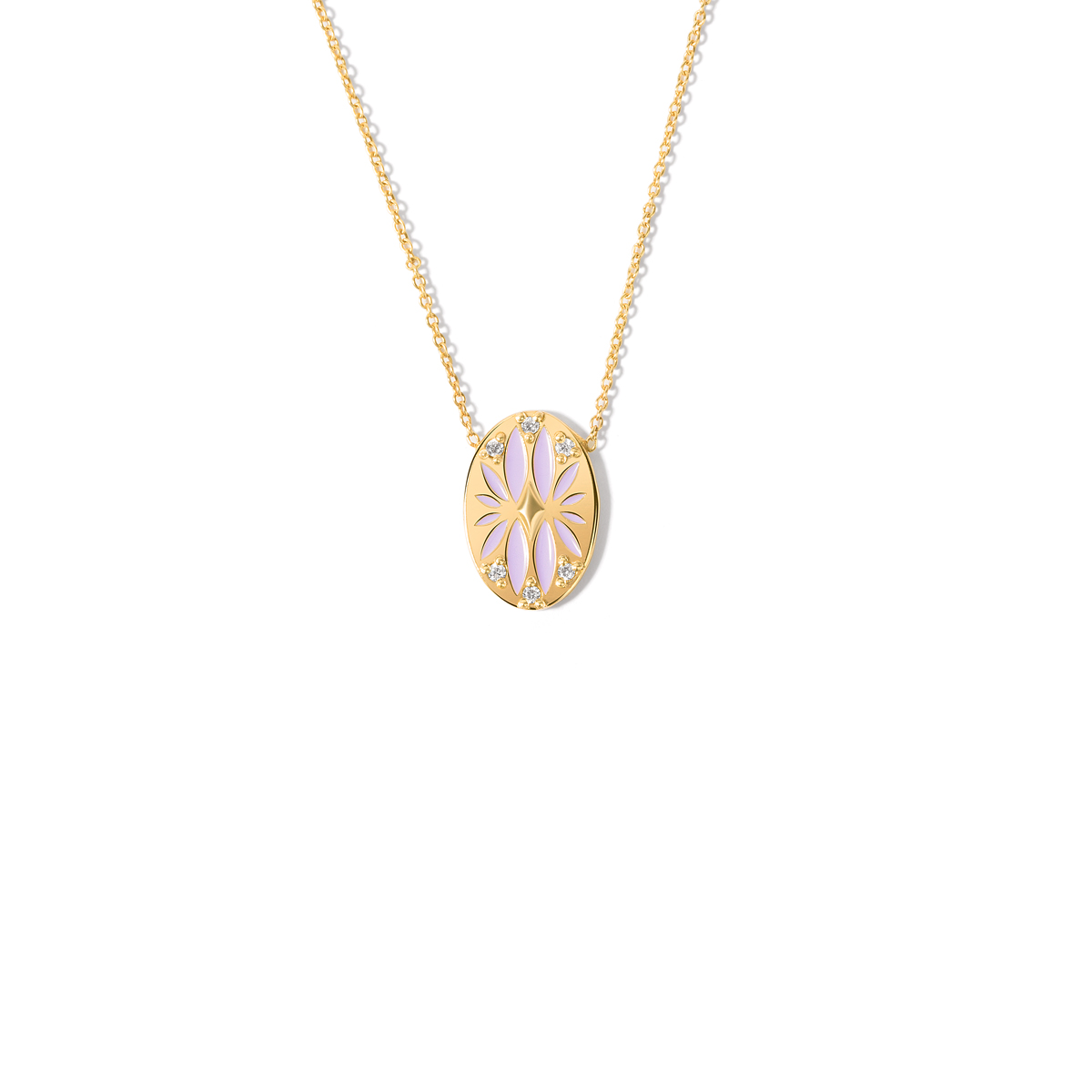 گردنبند طلا مینا کاری گل فیتونیا - تصویر 4