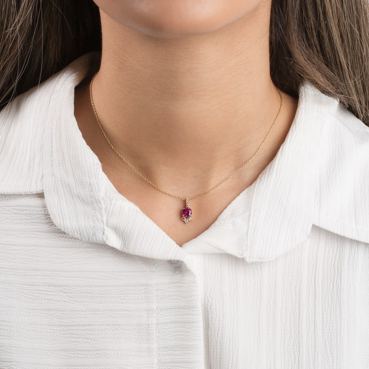 آویز طلا ریرا سرخابی - تصویر 4