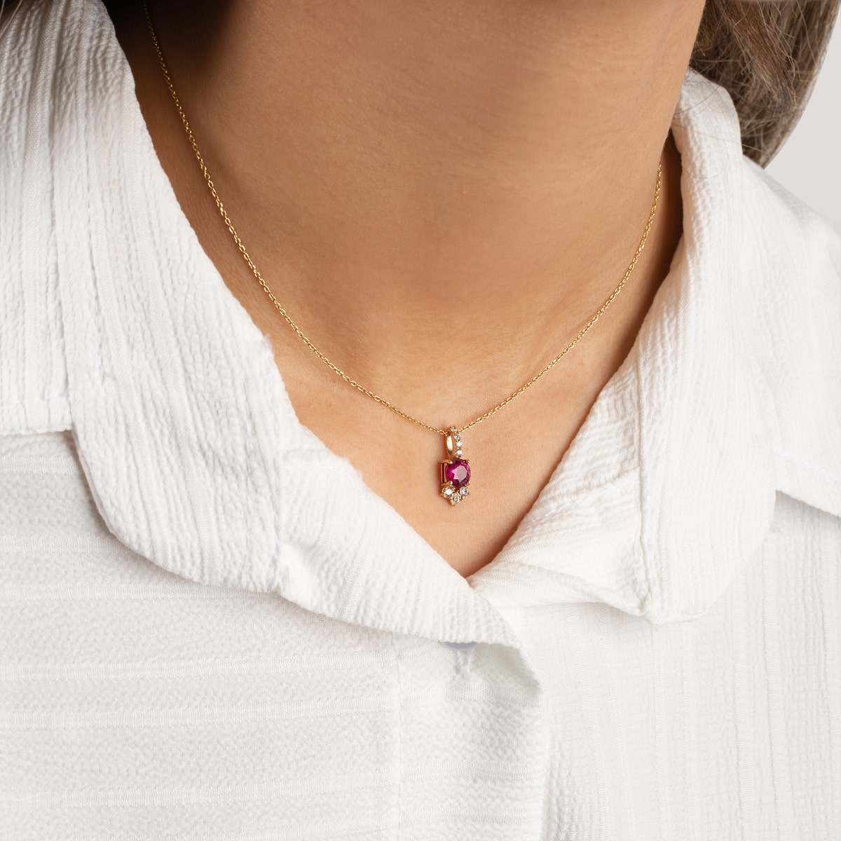 آویز طلا ریرا سرخابی - تصویر 3