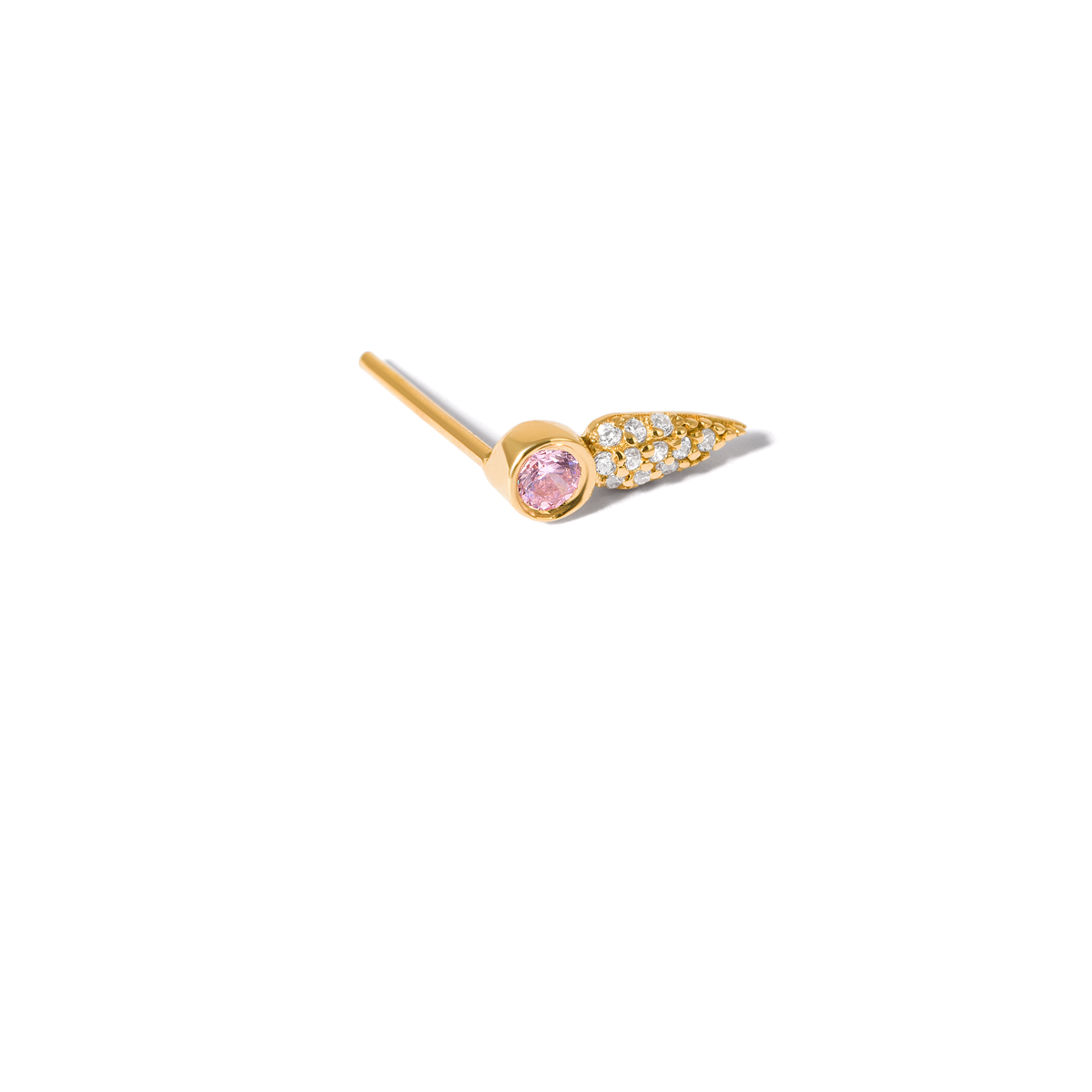 Angel wing gold single earring g