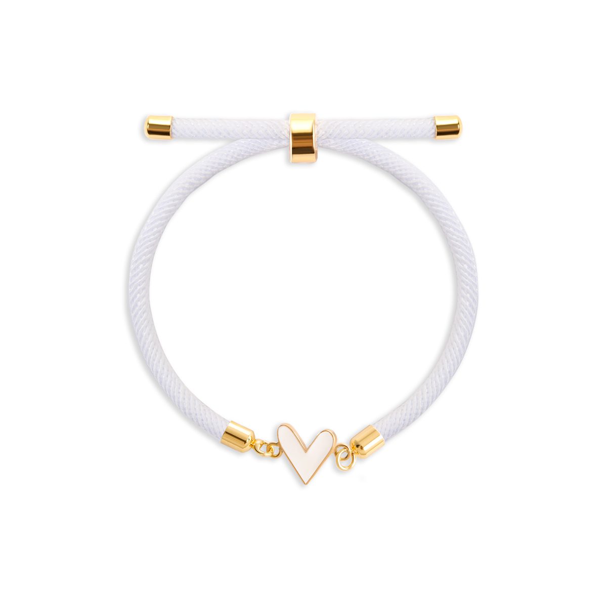 دستبند طلا بافت قلب مینا کاری - تصویر 3