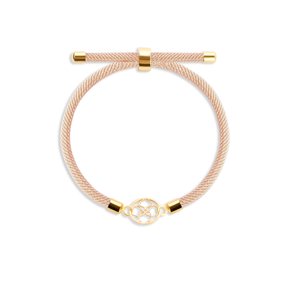 دستبند طلا بافت گل اسلیمی - تصویر 3