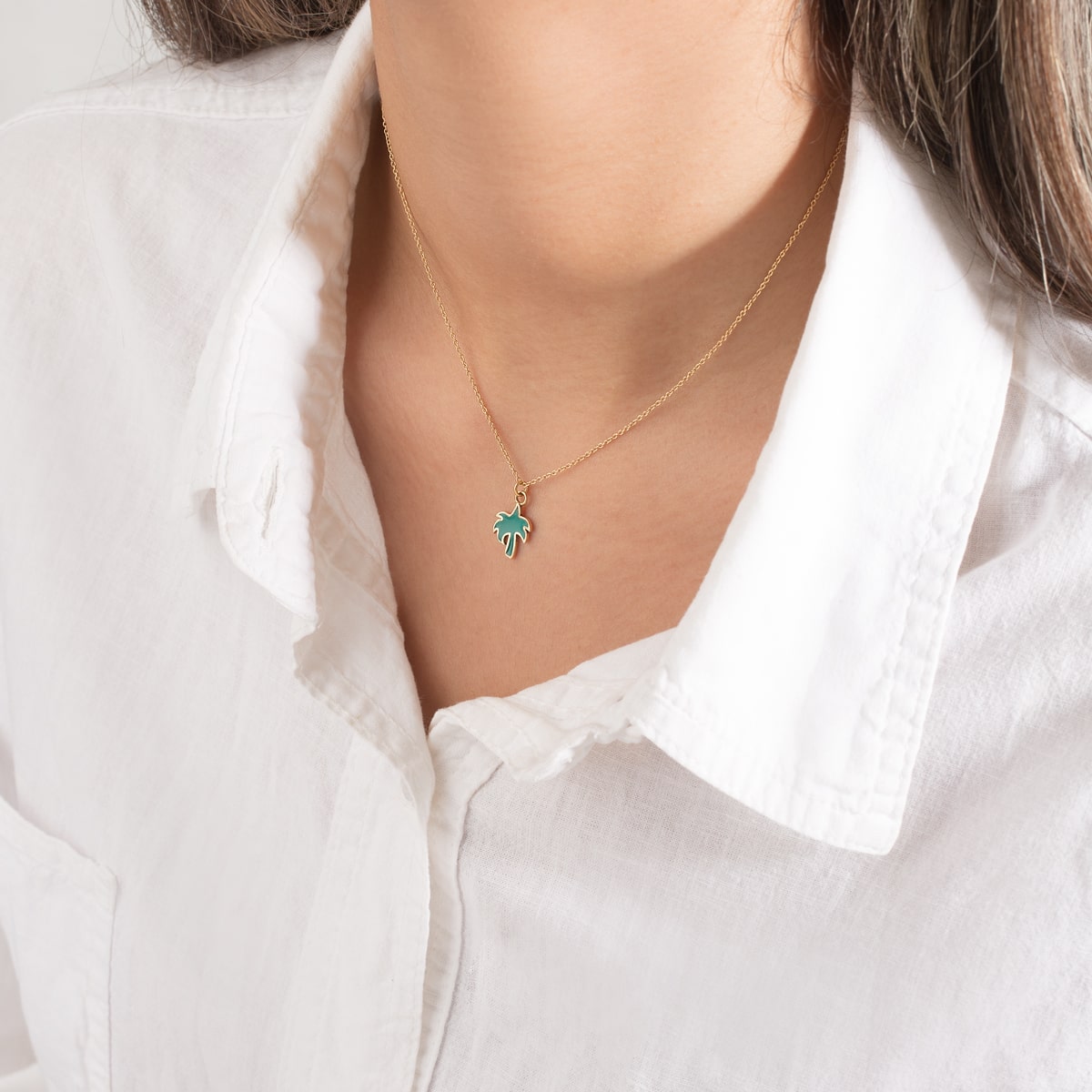 گردنبند طلا مینا کاری نخل - تصویر 3