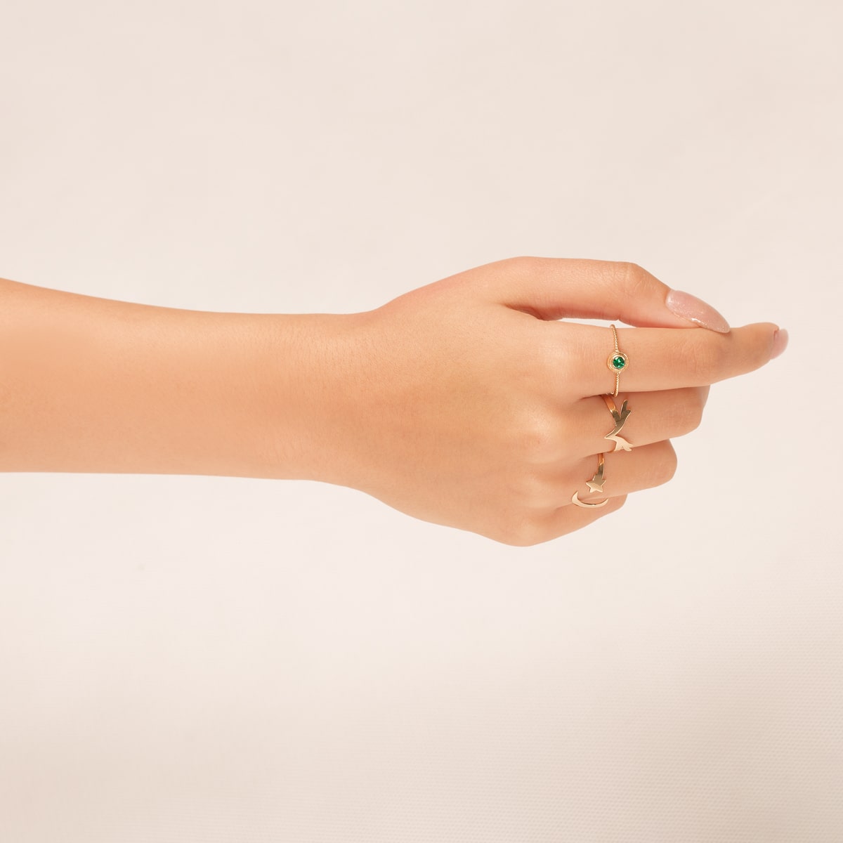 انگشتر طلا ماه و ستاره - تصویر 3