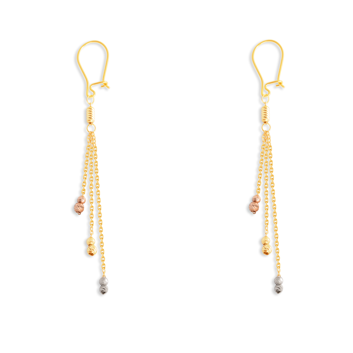 Twotone gold sphere earrings g