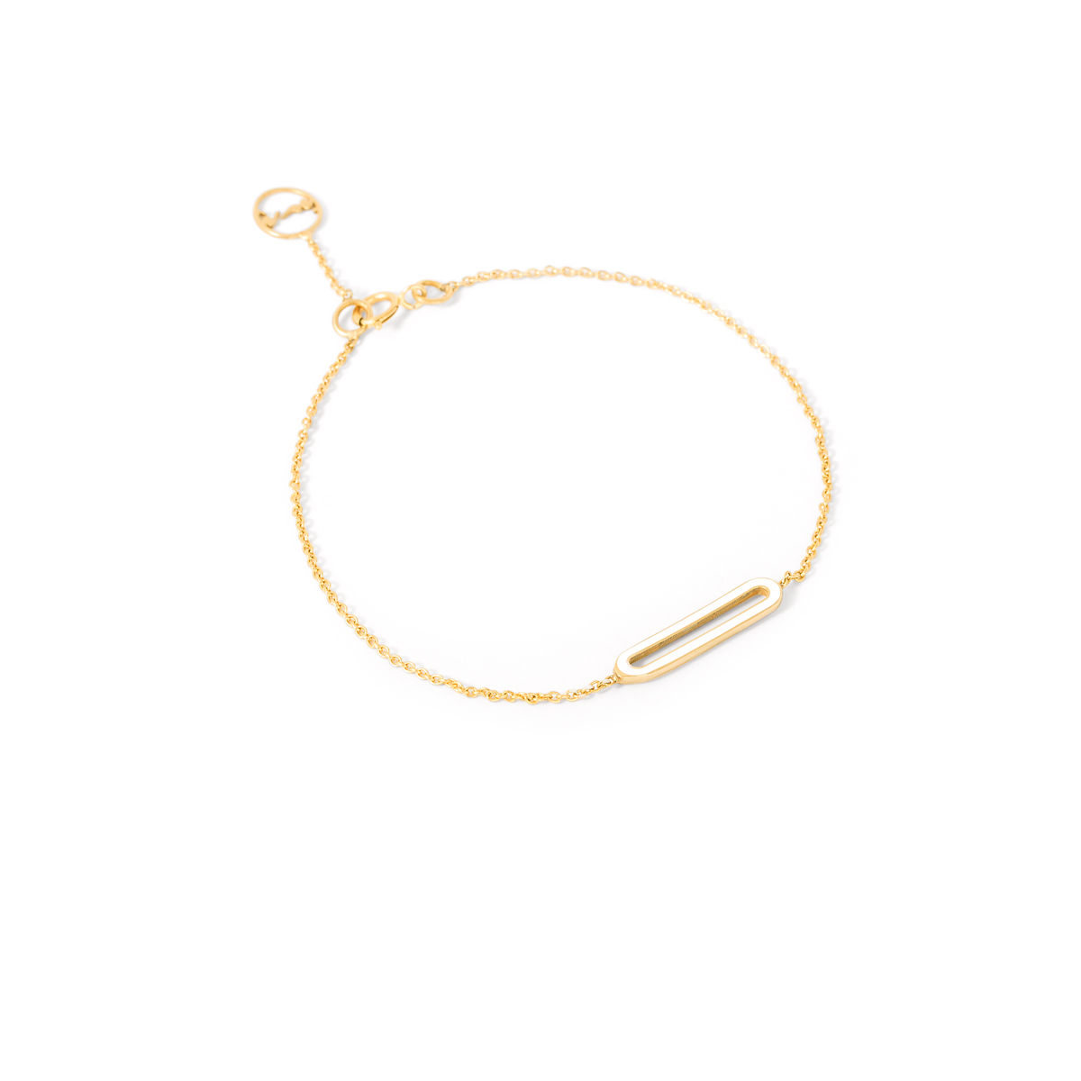 Oval enamel gold chain bracelet g