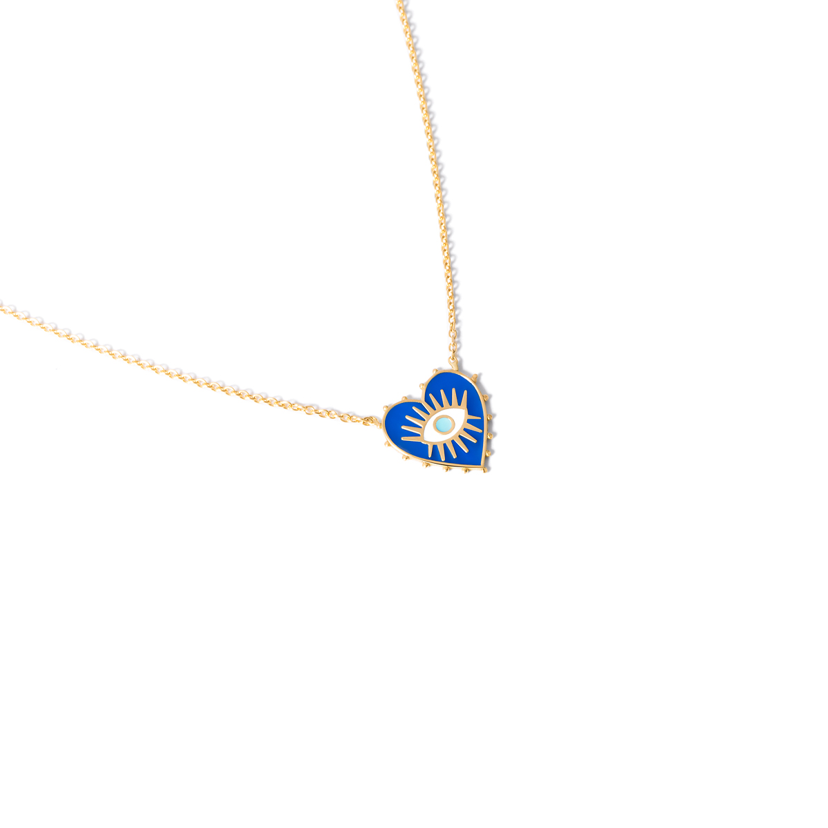 Gold necklace with enamel heart g Gold necklace with enamel heart g