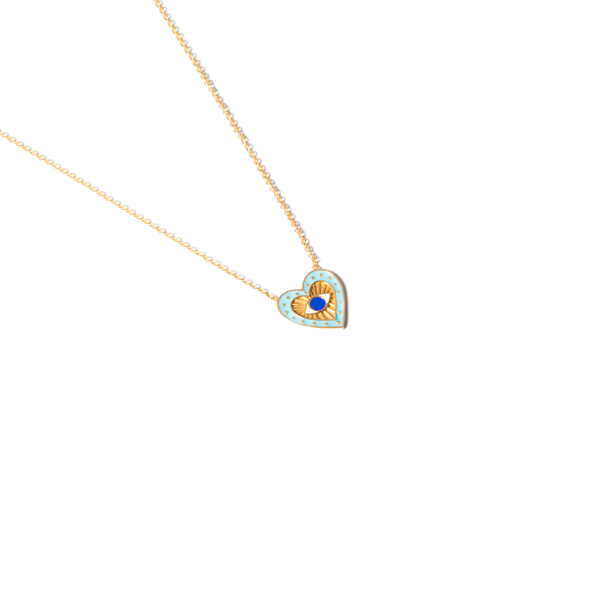 Gold necklace with enamel heart g Gold necklace with enamel heart g