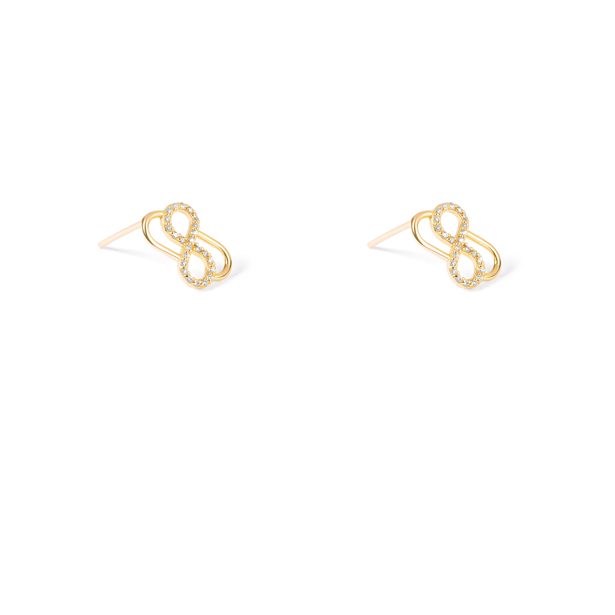 Infinity oval gold earrings with jewelsG