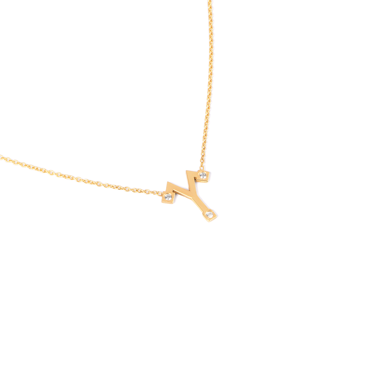 گردنبند طلا ساین ماه فروردین نگین دار گالری طلا پرسته