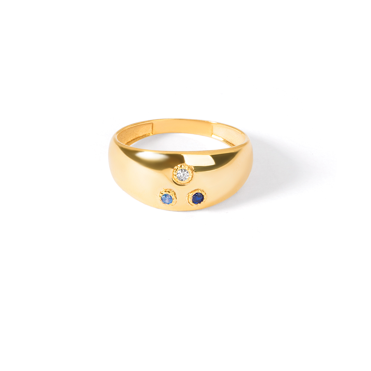 Diba three moon blue gold ringG