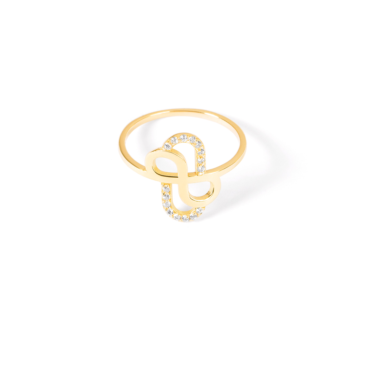 Infinity oval gold ring with jewelsG