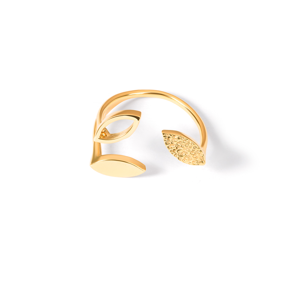 Three leaves gold ringG Three leaves gold ringG