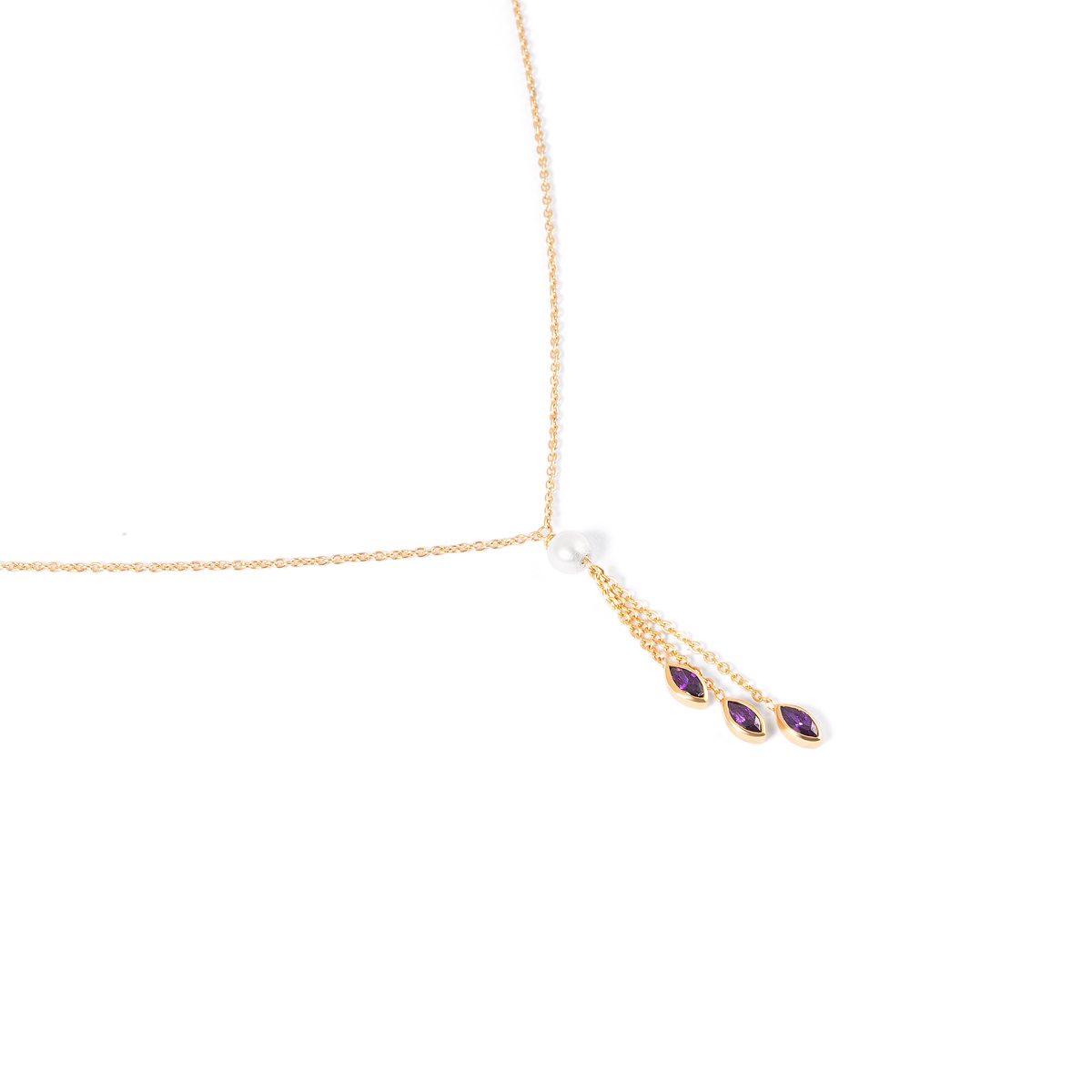 گردنبند طلا سه مارکیز آناشید گالری طلا پرسته