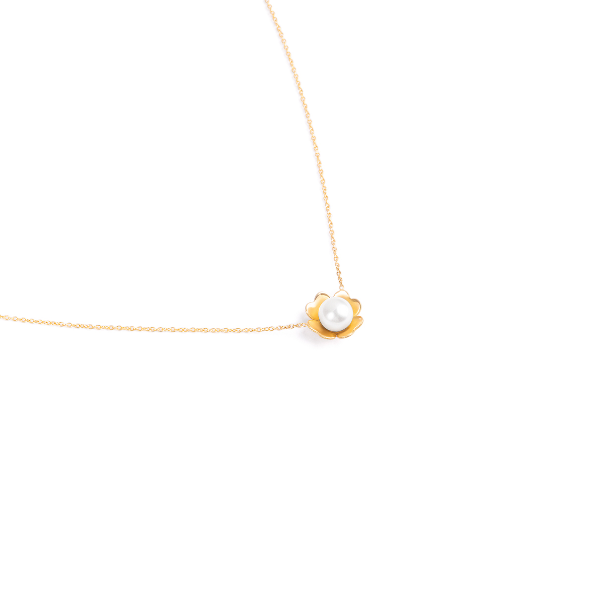 _31A6081 گردنبند طلا گل تک مروارید گالری طلا پرسته
