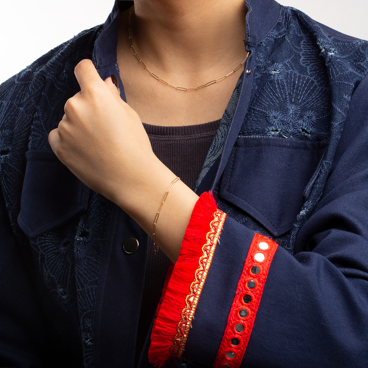 دستبند طلا زنجیری کادنا ظریف - تصویر 3