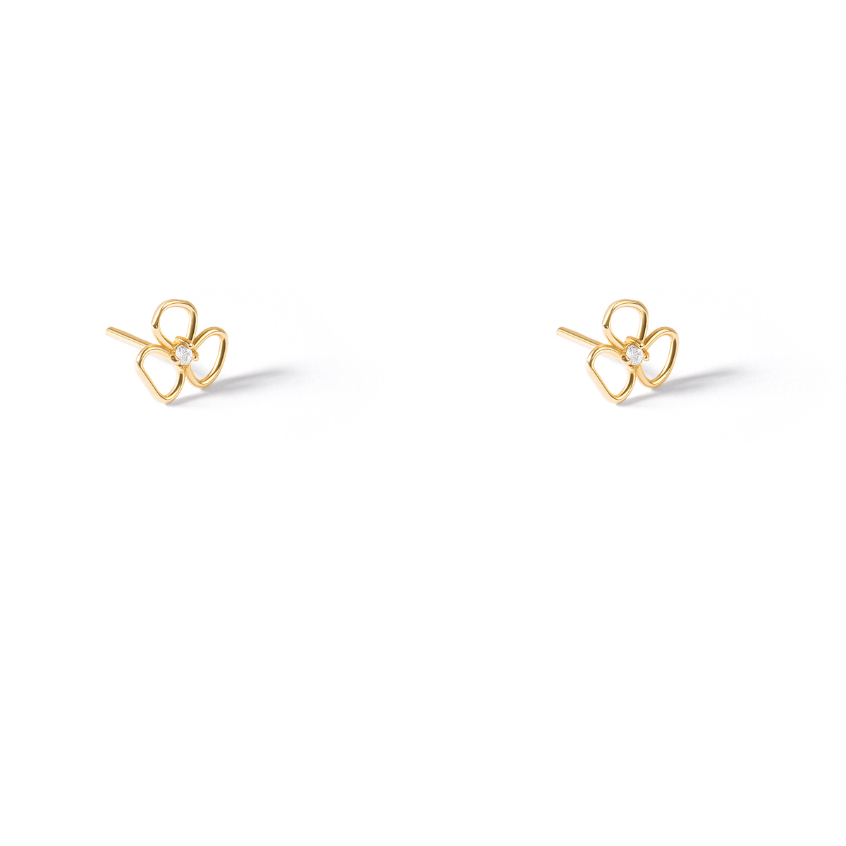 گوشواره طلا نگین دار گل آسو گالری طلا پرسته