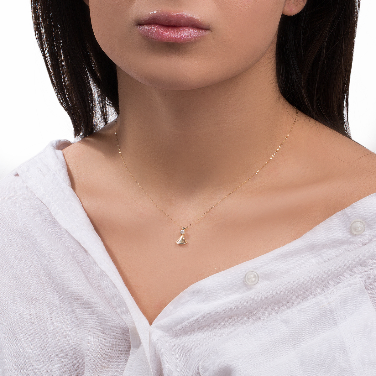 گردنبند طلا تک نگین لومینار گالری طلا پرسته