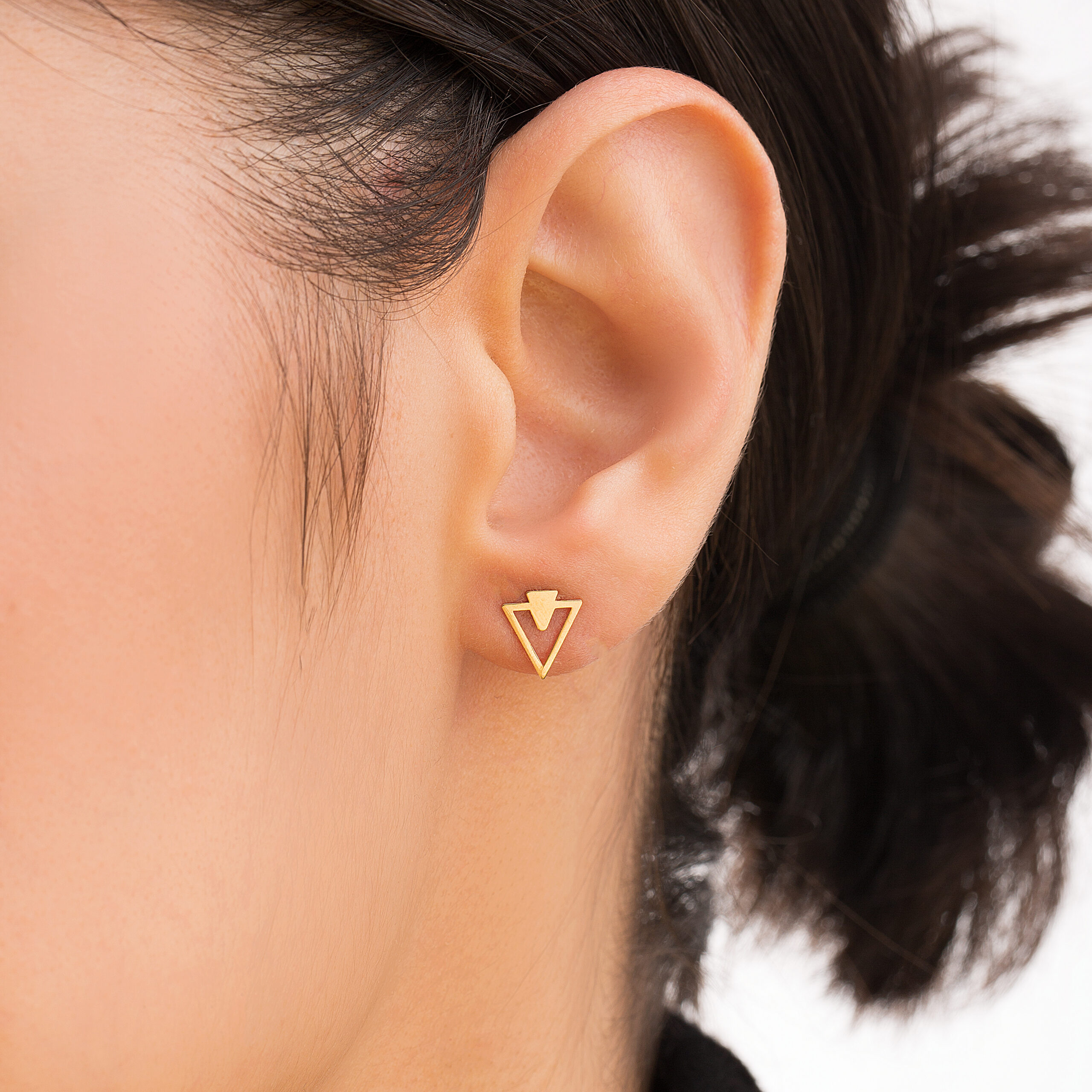 گوشواره طلا مثلث - تصویر 2