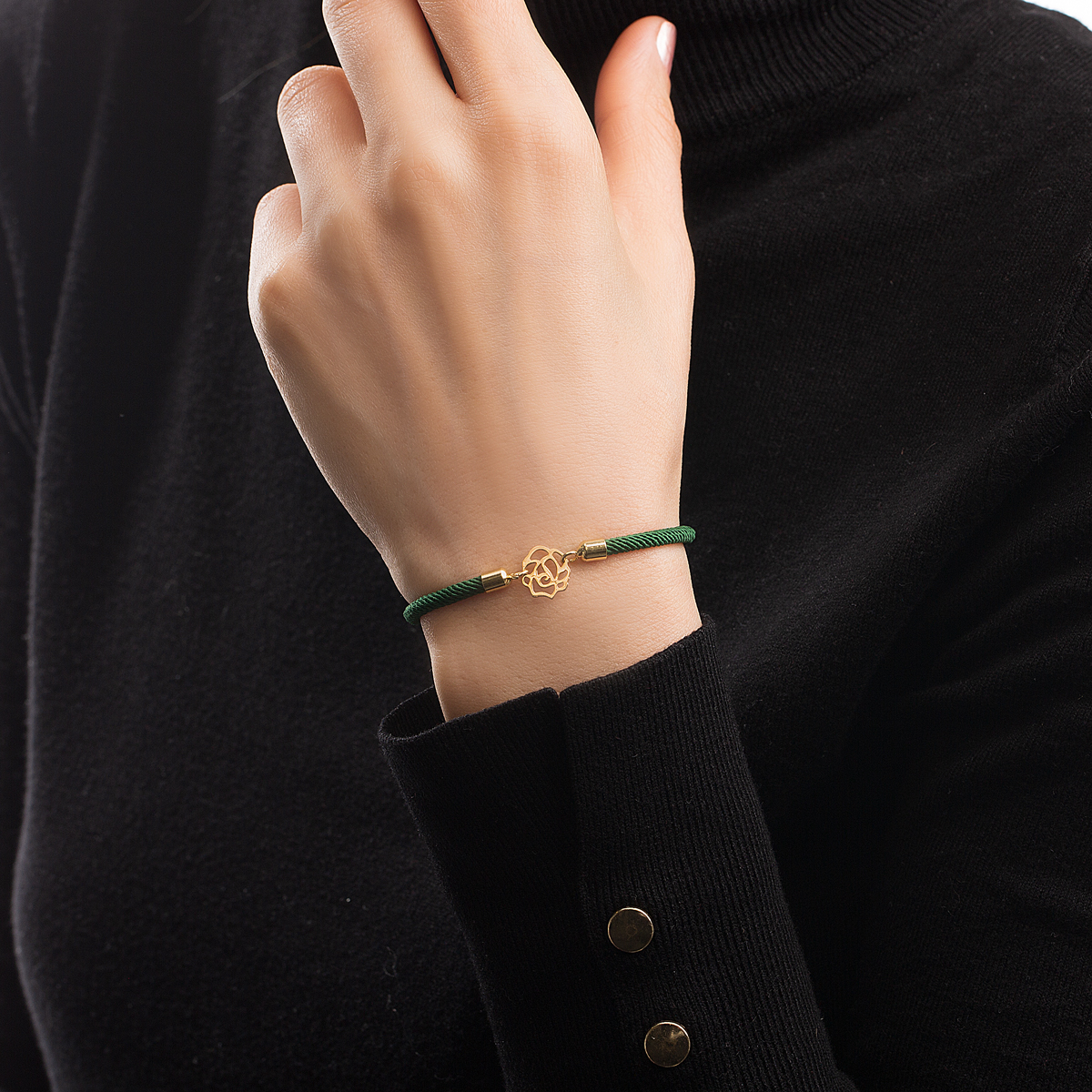 دستبند طلا بافت گل رز گالری طلا پرسته