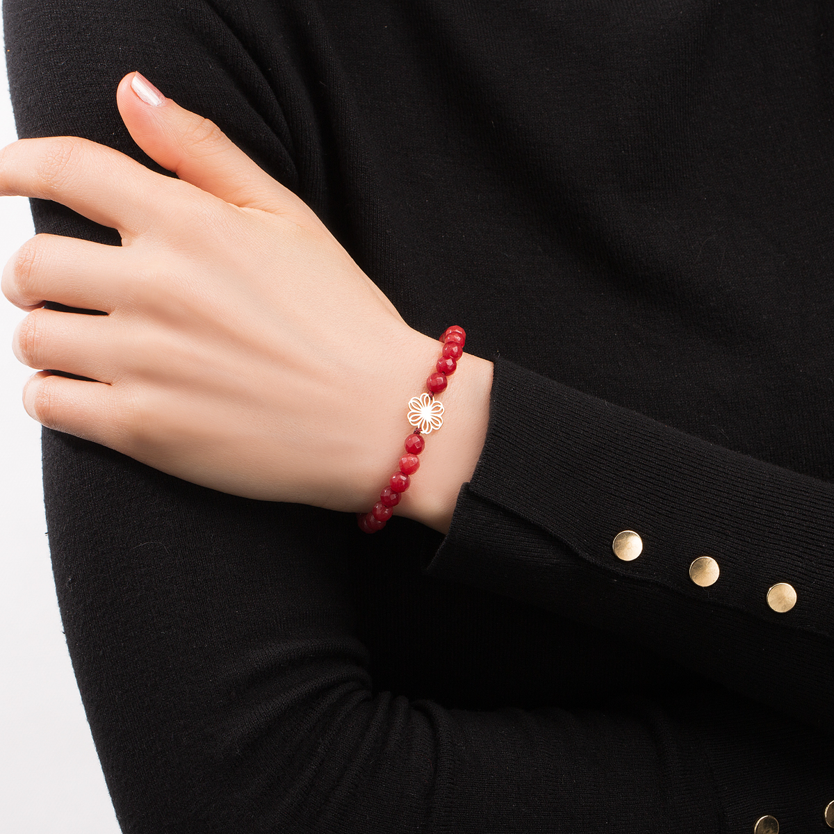 دستبند طلا سنگی گل گالری طلا پرسته