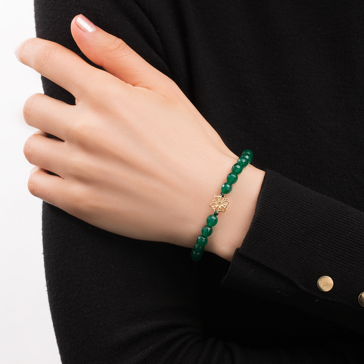 دستبند طلا سنگی گل گالری طلا پرسته