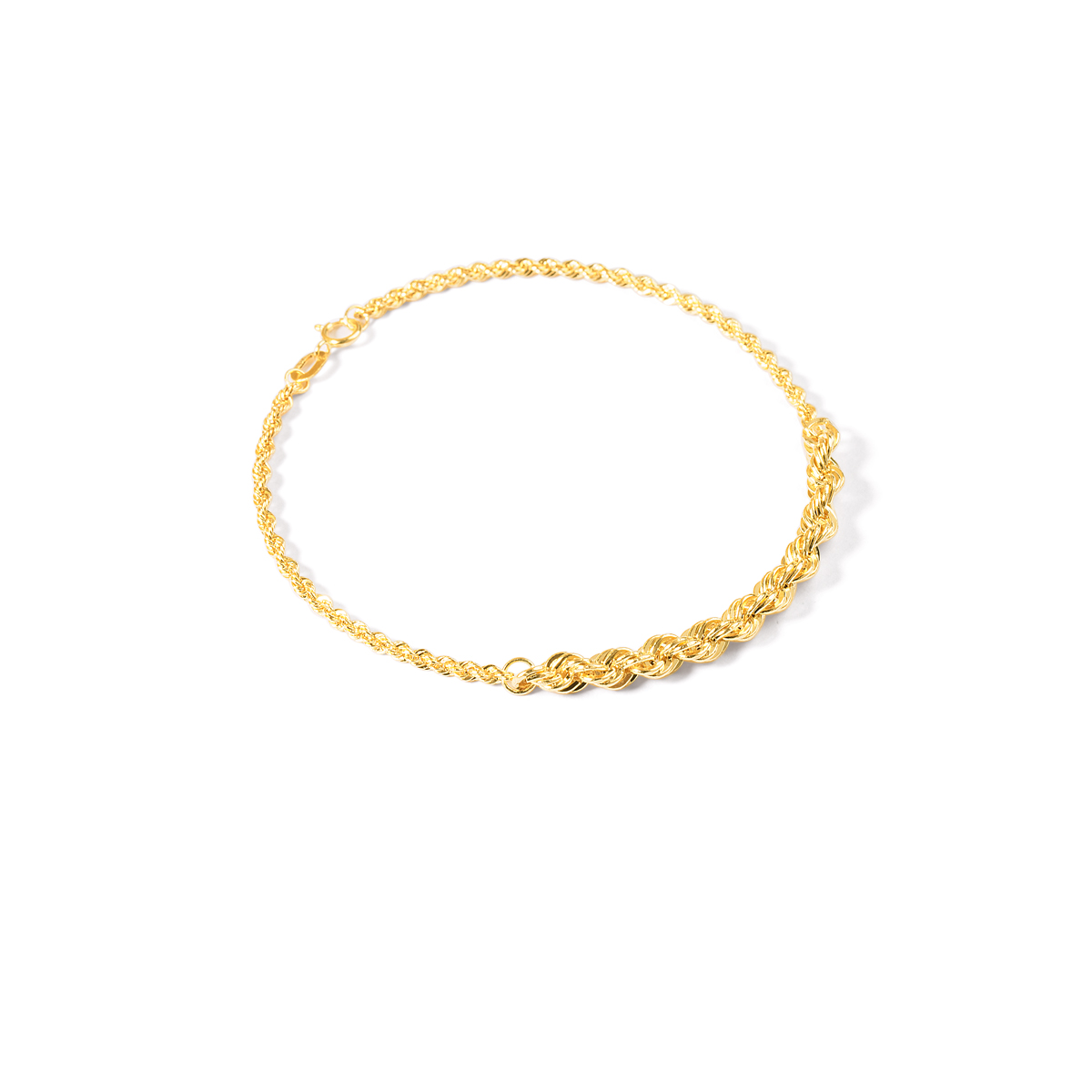 دستبند طلا زنجیری طنابی ریسامان گالری طلا پرسته