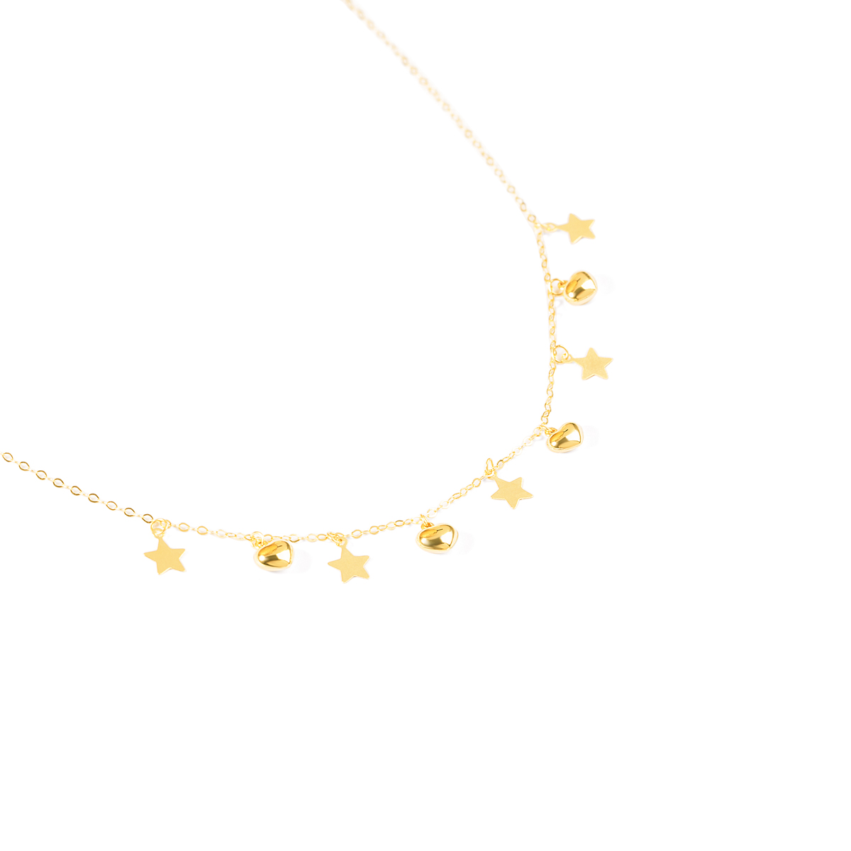 گردنبند طلا قلب و ستاره گالری طلا پرسته