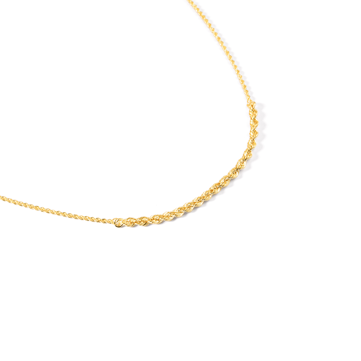 گردنبند طلا طنابی ریسامان گالری طلا پرسته