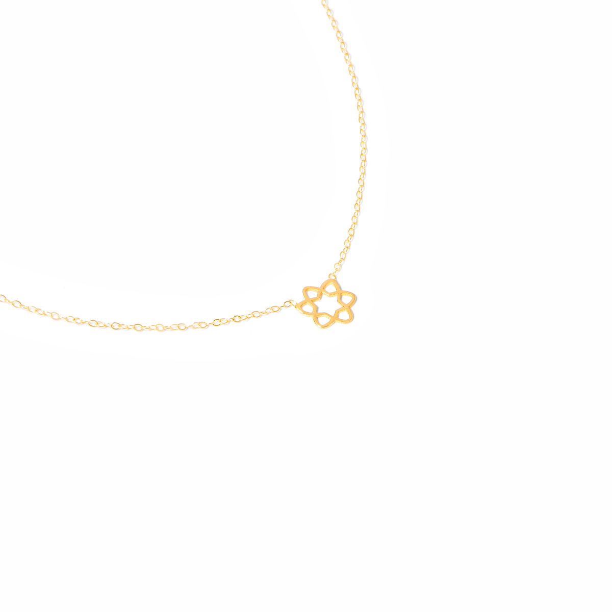 _31A5874 گردنبند طلا گل اسلیمی گالری طلا پرسته