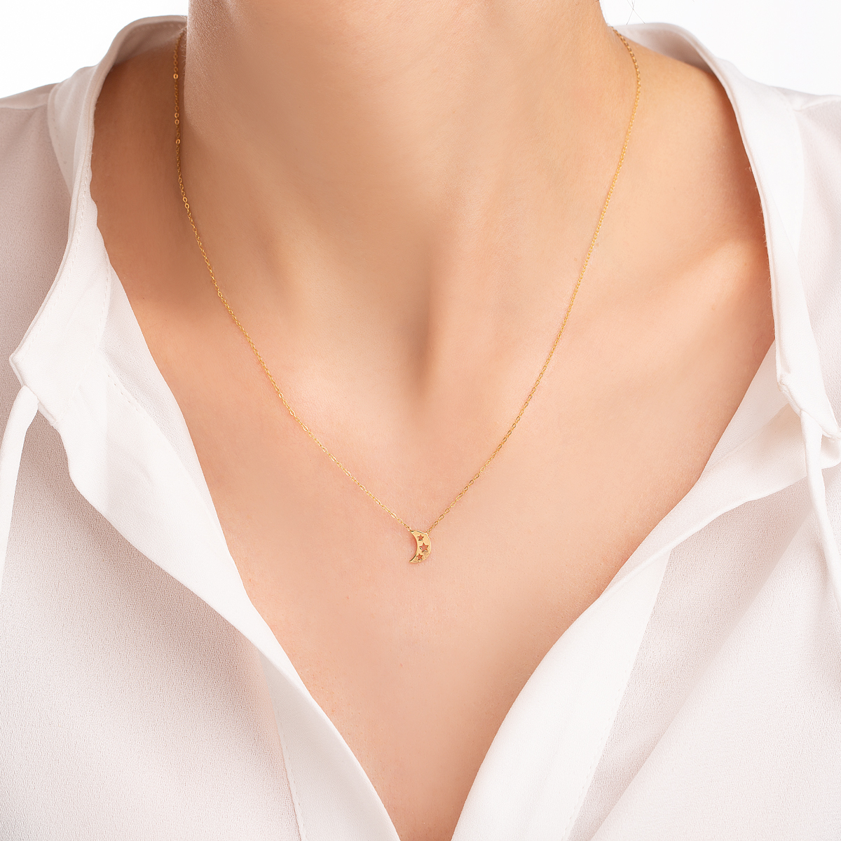 گردنبند طلا ماه و ستاره گالری طلا پرسته