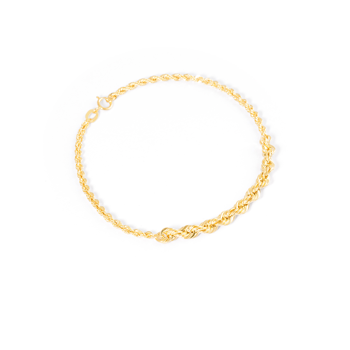 دستبند طلا زنجیری طنابی ریسامان گالری طلا پرسته