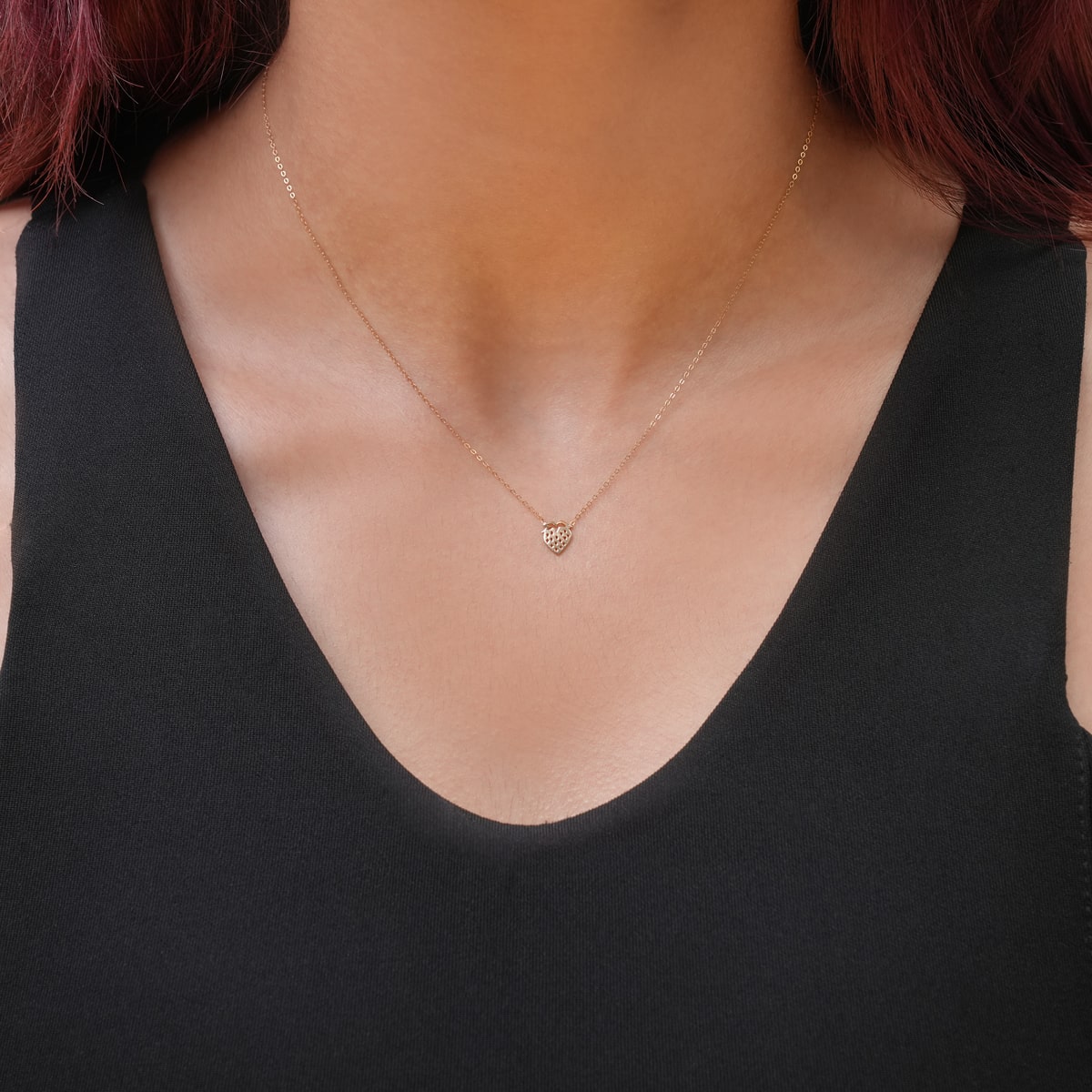 گردنبند طلا توت فرنگی گالری طلا پرسته